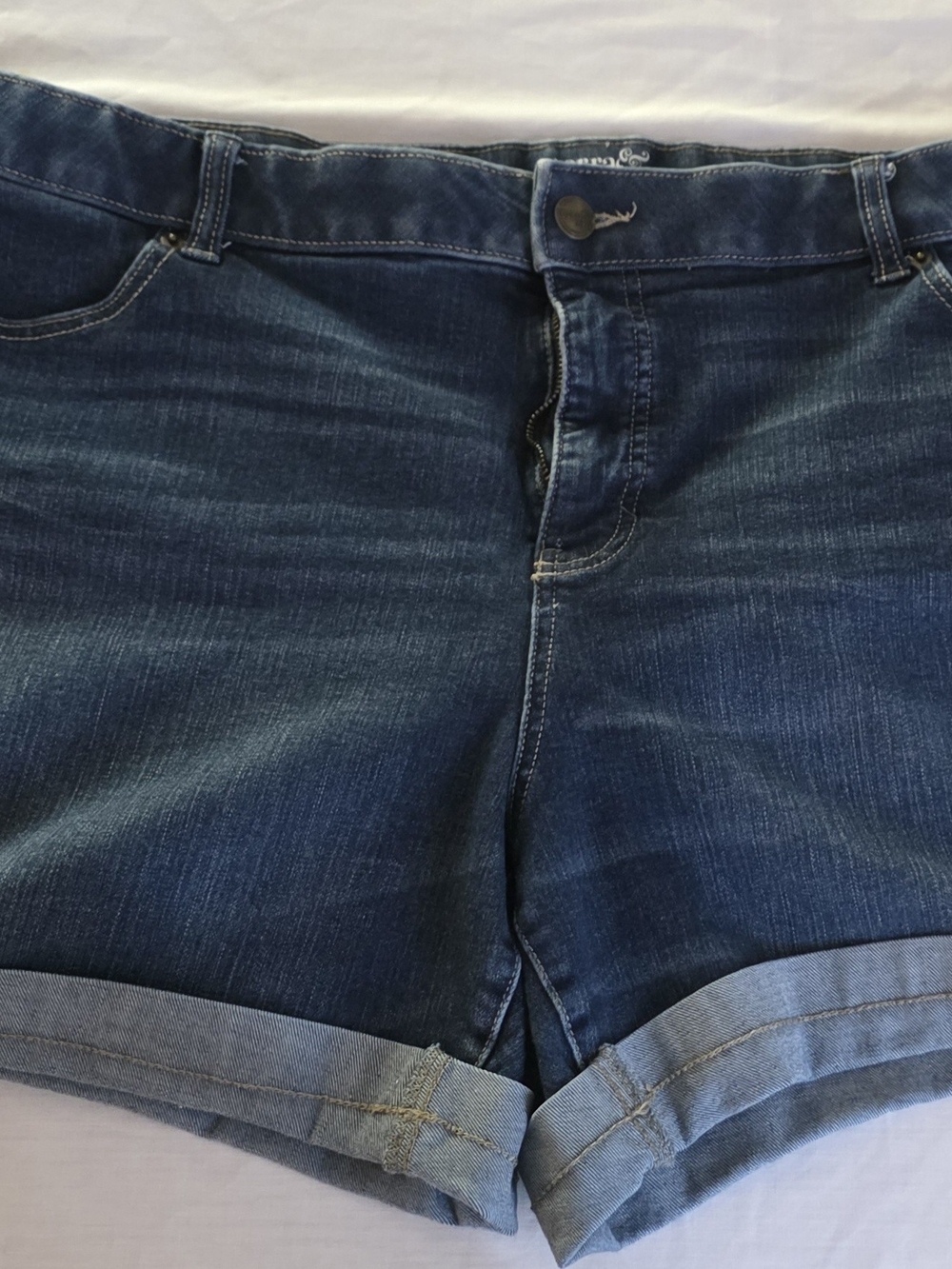 Terra & Sky Dark Blue Denim Jeans with Contrast Stitching Sz 22